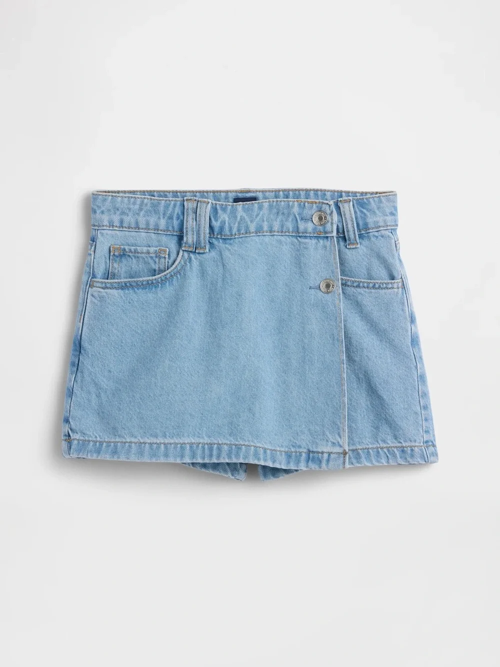 Gap Kids Girls Light Blue Denim Mini Skort Shorts Skirt